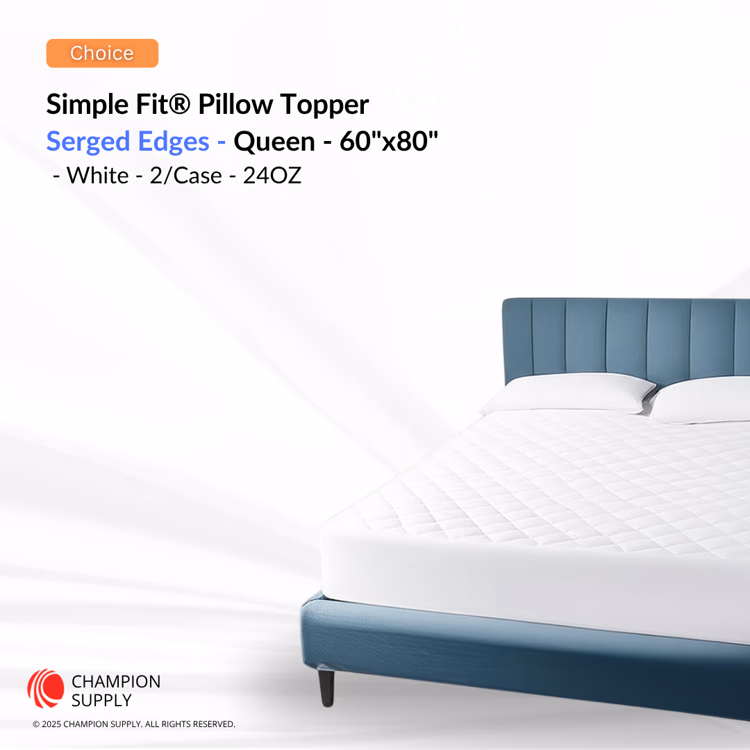 Simple Fit® 24oz Fitted Mattress Topper, 60x80" Queen, Case Of 2